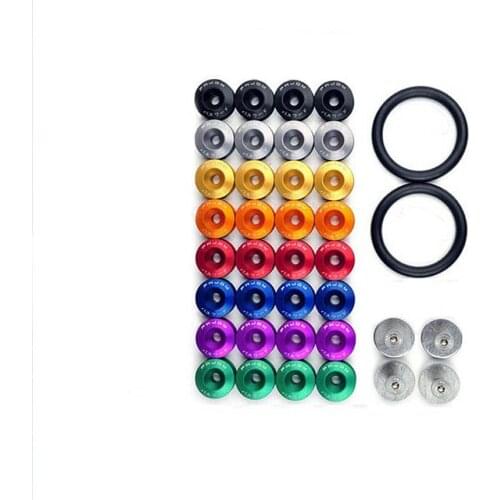 Front Rear Bumper Hatch Lids Fixed Buckle Surrounding Reinforced Washers Quick Release Screw Gaskets Nut Kit for JDM Car