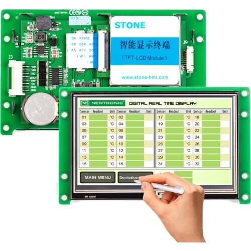 Programmable Touch Screen 4.3 inch with Controller + Software + UART Serial Interface
