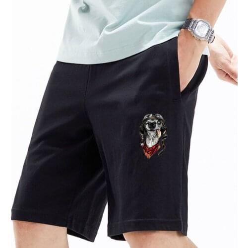 Fitness Male Summer Trendy Shorts Casual Boardshorts Dog Zipper Cat Print Plus Size Fitness Men Bodybuilding Breathable Shorts