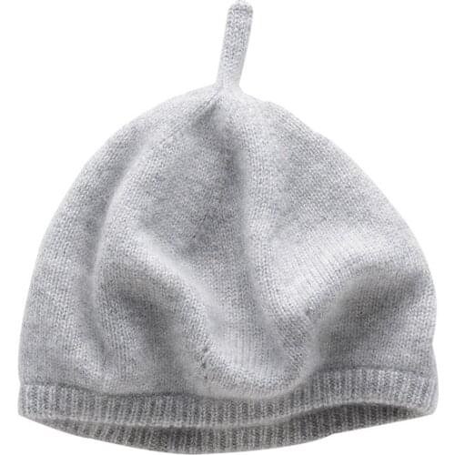 SHUCHAN Fall Hats for Women 2021 100% Cashmere Knitted Keep Warm Women Berets Winter Adult Solid Women Hat