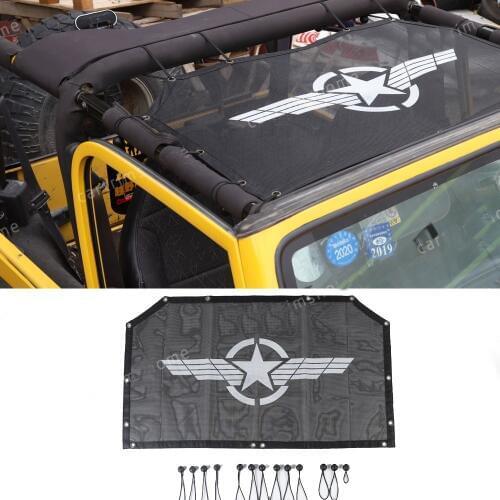 Sun Shade Screen UV Protection Mesh Top Cover For Jeep Wrangler TJ 1997--06
