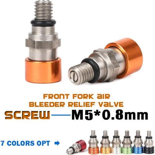 M5 Bleed Waterproof front Fork Bleeder Relief Valve Fork Relief Valve Fit CRF YZF KXF Fork Bleed Valve Stainless steel