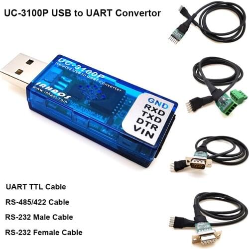 UC 3100P Isolated USB to UART Convertor 1Mbps RS-232 RS-485 RS-422 DB9 For Arduino Android Windows Linux Mac OS 3750V