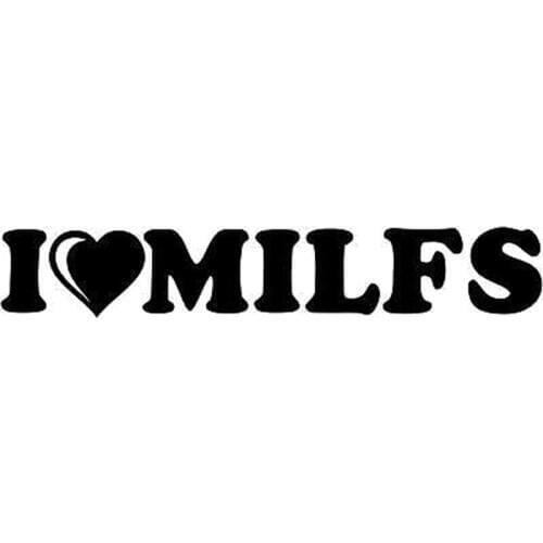 20X3.3CM I LOVE MILFS Humor Car-styling Vinyl Decal Car Sticker Black/Silver S8-0418