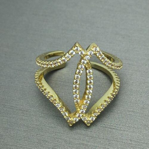 Vintage fashion jewelry geometric design fan shaped cross AAA cubic zironia stunning ring for women accessories anel gift