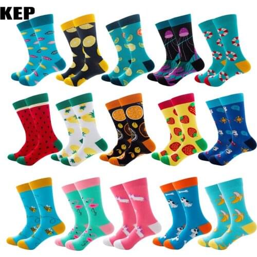 Funny Colorful Cartoon Cotton Men Socks New Brand Harajuku Trend Street Happy Socks Christmas Gift Street Hip Hop Business Style