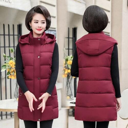 2021 Spring New Women Winter Jacket Parkas Female Hooded Warm Long Vest Coat Ladies Cotton Padded Feminina Plus Size 5XL Q54
