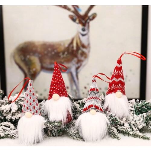 1/3PCs Christmas Pendant Knit Faceless Santa Claus Xmas Tree Drop Ornaments Decorations for Home Party New Year Decor Kids Gift