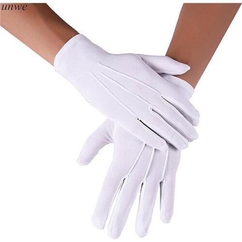 1 Pairs Men Women Stretch Etiquette Driver White Gloves Three Tendons Household Sweat-absorbent Sunscreen Gloves