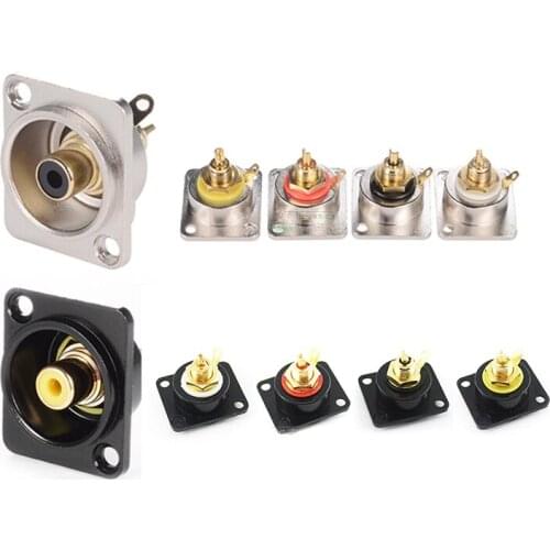 1Pcs D-type RCA socket Yongsheng YS367A installation female module welding female socket AV audio connection 86 panel A367A-W/B