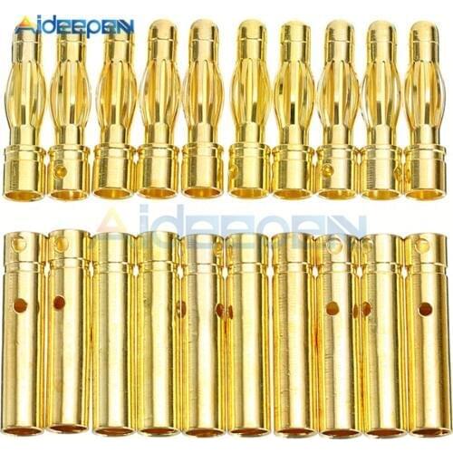 10Pcs 20pcs 3.5mm Gold-Plated Bullet Banana Plug Male Female Bullet Banana Connector Model Battery Plug for RC Battery Motor