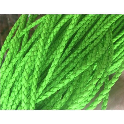 100m Fruit Green 3mm Braided leather Leather Cord string, faux leather string cord, PU Leather cord, Faux Leather Round Cord