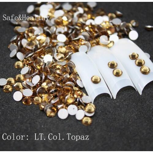 1440 pcs/Pack SS3-SS34 Lt.col.Topaz Nail Art Decorations Rhinestones For 3d Charm Glass Flatback Non Hotfix DIY