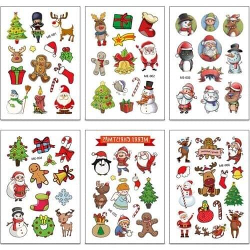200PCS Children Health Christmas Body Tattoo Kids Arm Temporary Tattoo Sticker Waterproof Tatuajes