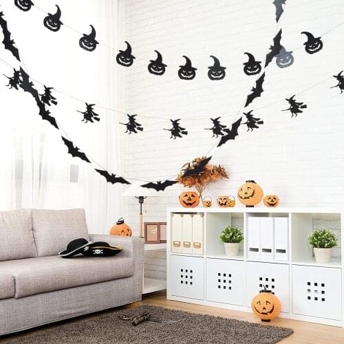 2021 Halloween Decoration Wall Stickers 3D Bat String Flag Halloween Festival Party Room Decoration Wallpaper Window Stickers