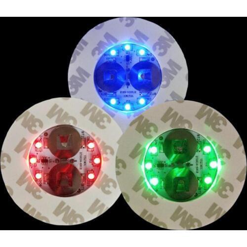 500pcs Super bright 3mm 6 LED Flashing Lights Bulb Bottle Cup Mat Coaster LED glorifier mini glow stick For Bars Party SN1148