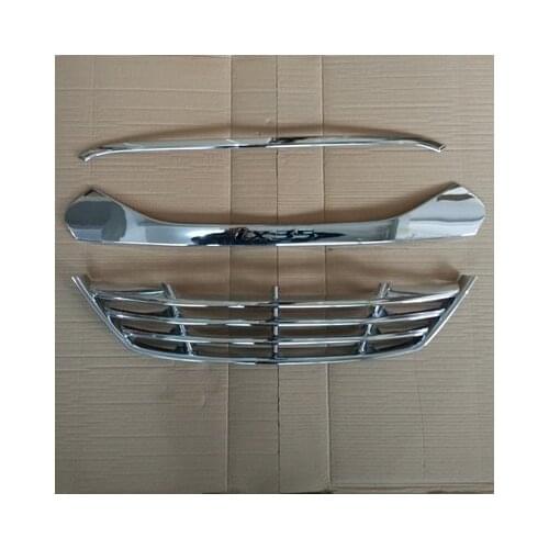 ABS chrome Car Front cover hood trim front grille Refit around trim For Hyundai ix35 2009-2011