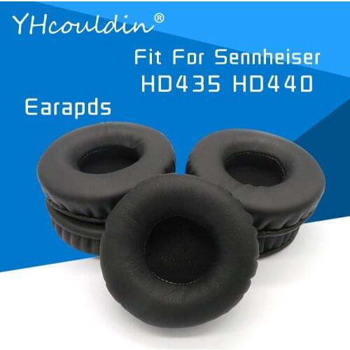 Earpads For Sennheiser HD435 HD440 Headphone Accessaries Replacement Ear Cushions Wrinkled Leather Material