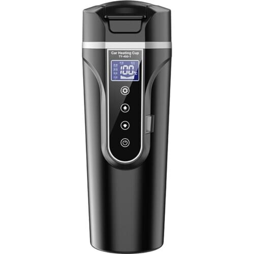 12V Stainless Steel Car Heating Cup Milk Water Tea Coffee Bottle Warmer Heated Travel Mug Traveling Camping Vehicle Heating Cup