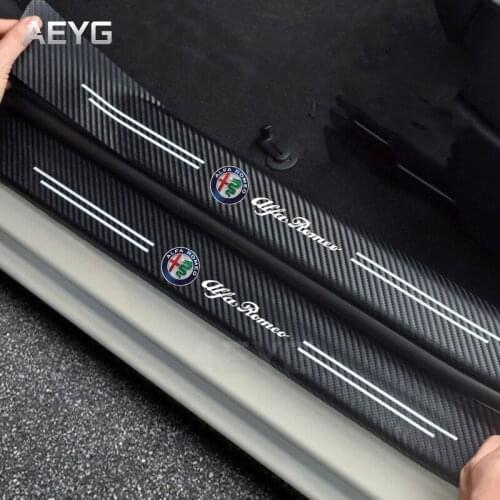 Car Door Sill Carbon Fiber Sticker For Alfa Romeo Giulia Stelvio147 Giulietta 159 156 2020 2018 Decals Vinyl Auto Accessories