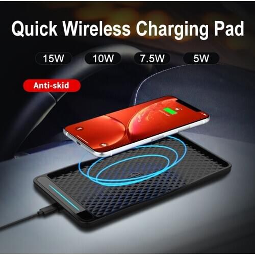 Esorun Wireless Charger, 15W Car Qi Quick Charging Pad, for Car/ Home, Compatible with iPhone 12/12 Pro/11/11 Pro/XR/XS/X/8/8
