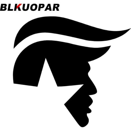 BLKUOPAR for Trump Face Star Hair Logo Car Stickers Waterproof Cartoon Decals Windshield Refrigerator Decor Car Styling