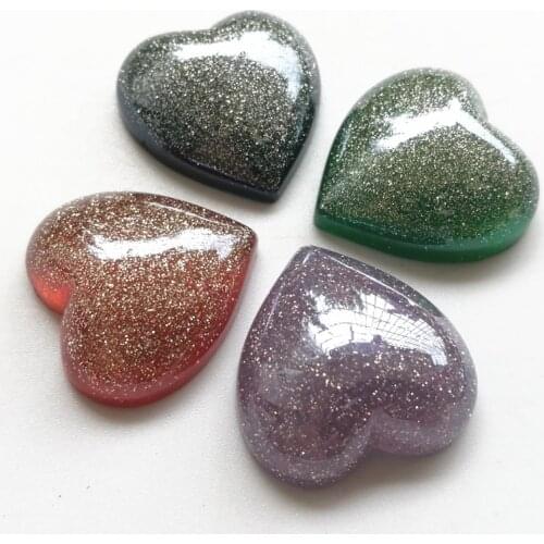 20 Pieces/lot 20x20x7mm Mixed Colors Heart Shaped Resin Beads DIY Jewelry Making Base Settings Accessory Findings