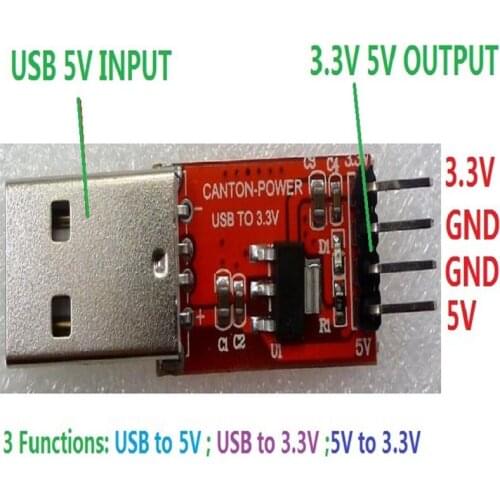 CE009*2 2pcs DC-DC 4.5-7V to 3.3V USB Interface Multifunction Voltage converter Step Down Buck Module AMS1117-3.3V LDO Board