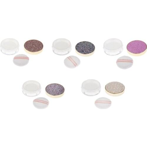 Travel Face Powder Case DIY Blush Eyeshadow Container Box Jar w/ Powder Puff