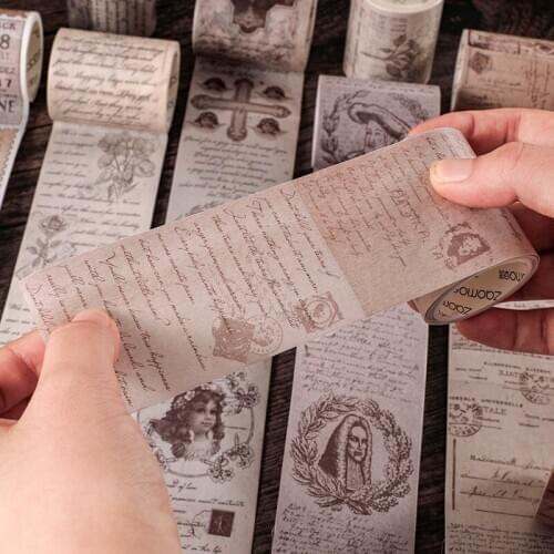 European Aesthetic Journal Washi Tape Vintage Creative DIY Diary Scrapbook Washi Tape Stickers Stationery Supplies Sticky Paper