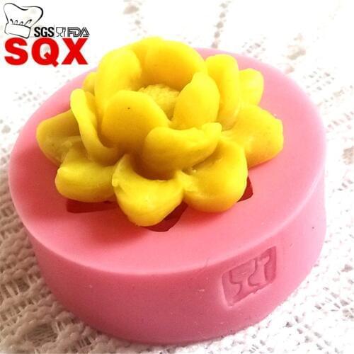Beautiful Lotus Shaped Jello 3D Silicone Mold Cartoon Figure / Cake Tools Soap Mold Sugar Craft Cake Decoration SQ1518