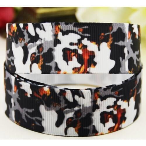 22mm 25mm 38mm 75mm Camouflage pattern printed Grosgrain Ribbon party decoration 10 Yards X-03886