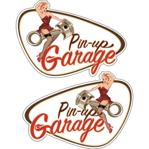 Set Li + re Pin up Garage Old School Sticker Bobber Cafe Racer Retro #8