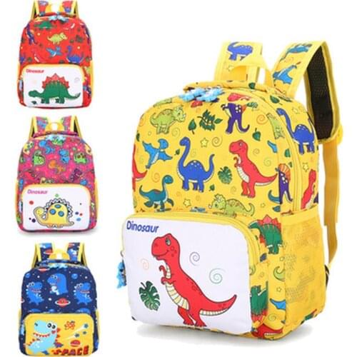 Dinosaur Printing Nylon Children Backpacks Kids Kindergarten School Bags Backpacks Baby Boys Girls Nursery Toddler Cute Rucksack
