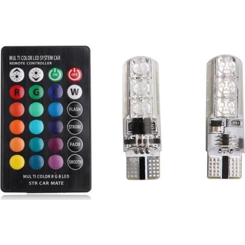 New 5050 SMD RGB LED Wedge Side Light Multi Color LED Demo Lamp Bulb With Remote Controller Strobe Light Atmosphere Lamp