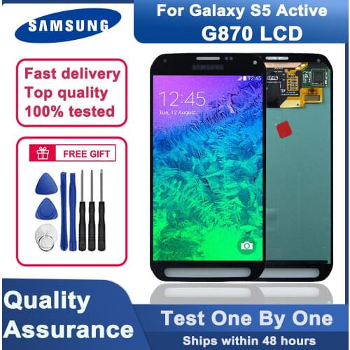 100% tested 5.1” original AMOLED G870 LCD display for Samsung GALAXY S5 active SM-G870A G870 LCD screen touch digitizer assembly