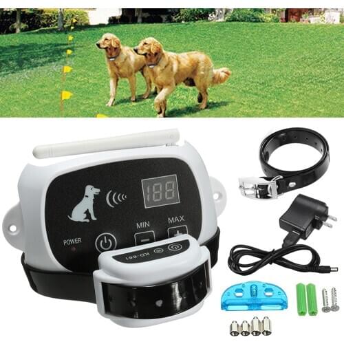 Dog Training Collar Wireless Electric Dog Pet Fence Containment System Transmitter Collar Waterproof Dog Training Trainer Collar