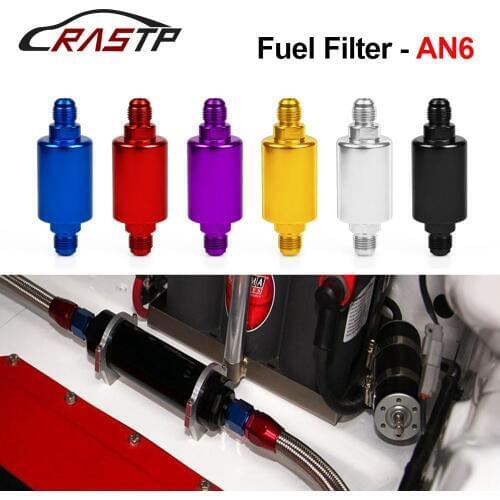 RASTP - Wholesale High Quality Universal Car Flow Performance Mini Oil Fuel Filter AN6 Male Inlet Outlet Have Stock RS-OFI002