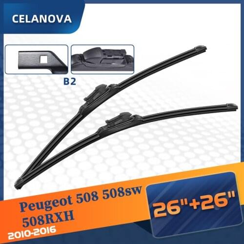 Windshield Wiper Blade For Peugeot 508 508sw 508RXH 2010-2016 2011 2012 2013 2014 Frameless Windscreen Rubber Wipers 26"+26"