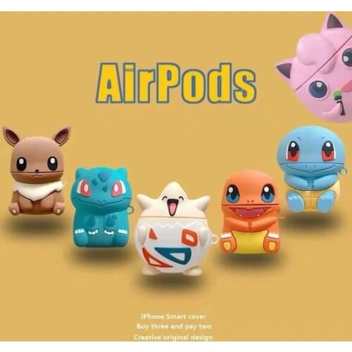 Pokemon Cute Pikachu Elf Turtle AirPods Pro Silicone Anti-drop Bluetooth Headset Set Cartoon Little Fire Dragon Set Gift Box