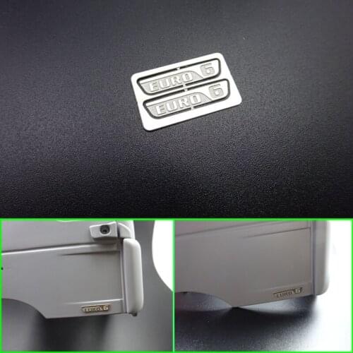Euro 6 Standard Metal Decoration for 1/14 Tamiya RC Truck Trailer tipper Scania MAN TGX TGS TGA Car Diy Parts