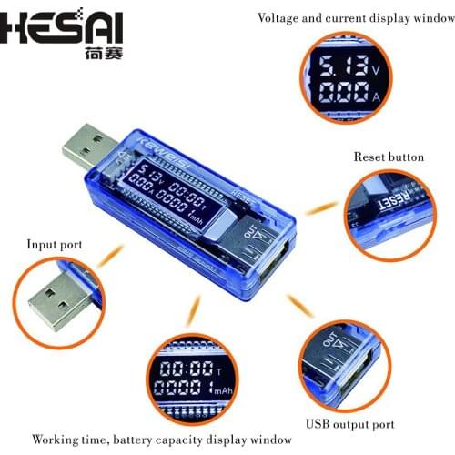 USB Current and Voltage Charger Capacity Tester Doctor Power Meter Text Voltmeter 24