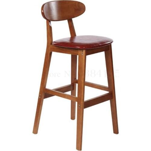 Solid wood bar stool creative simple European bar chair front desk bar stool home light luxury high stool