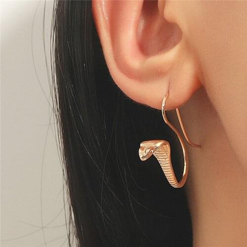 Vintage Funny Cobra Snake Drop Earrings For Women Girls Fashion Retro Animal Copper Dangle Ear Jewelry Party Gifts 1 Piece