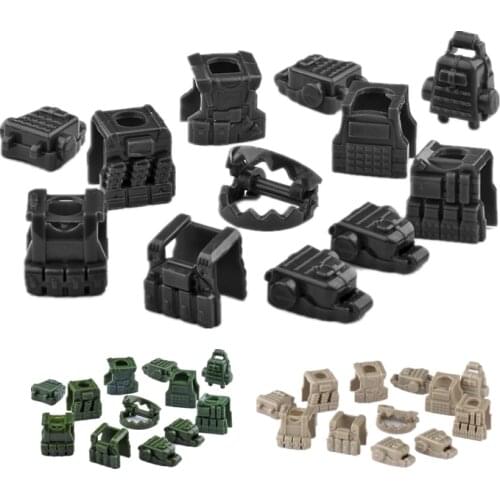 MOC Military Vest Backpack Building Blocks Figures Accessories Tactical Vests Armor Chest Model Army Soldiers Parts Toys C262