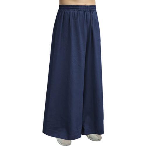 Unisex high-grade cotton&linen gray/blue/yellow zen trousers shaolin monk pants buddhist monks kung fu pants Summer&Spring