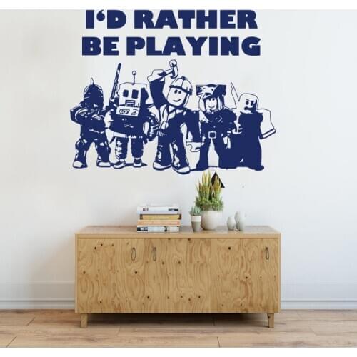 I Would Rather Be Playing Roblox Wall Sticker Kids Room Playroom Video Game Xbox Wall Decal Nursery Vinyl Home Decor