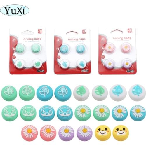 YuXi 1Set Flower Tree Leaf Thumb Grip Cap Joystick Cover For Nintend Switch Lite Joy-Con Controller Gamepad Thumb Case