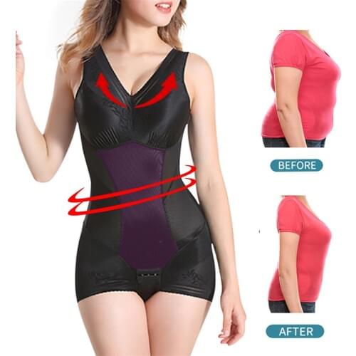 Modeling Body Shaper Sexy Woman Slimming Shapewear Butt Lifter Bodysuit with Cups Push Up Seamless Underwear Breasted Design