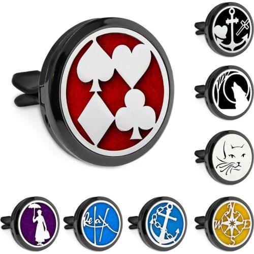 New Arrival Anchor Dog Relax Umbrella Black 30mm Magnet Open Essential Oil Car Vent Clip Perfume Diffuser Locket Free 10 Pads